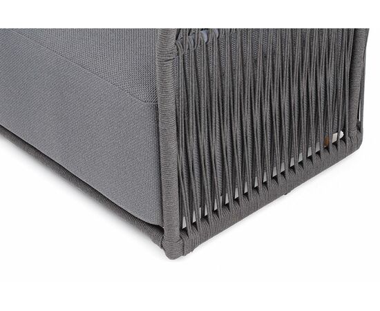 "Лугано" кресло плетеное из роупа, каркас алюминий темно-серый (RAL7024) муар, роуп темно-серый круглый, ткань темно-серая YB25-0027, изображение 4 | Интернет магазин мебели и декора LifeDekor