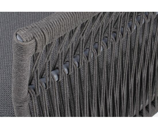 "Лугано" кресло плетеное из роупа, каркас алюминий темно-серый (RAL7024) муар, роуп темно-серый круглый, ткань темно-серая YB25-0027, изображение 5 | Интернет магазин мебели и декора LifeDekor
