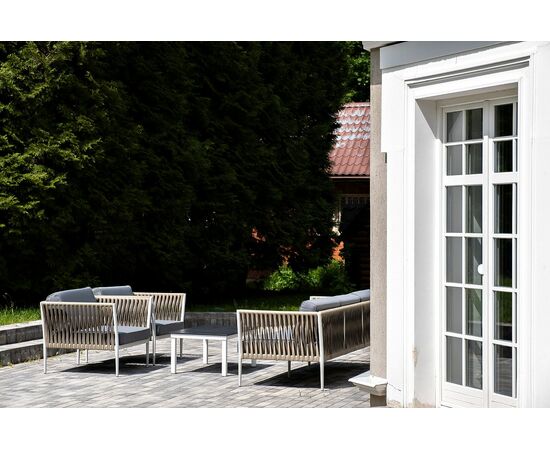 "Касабланка" лаунж-зона плетеная из роупа 5-местная, цвет бежевый, изображение 7 | Интернет магазин мебели и декора LifeDekor