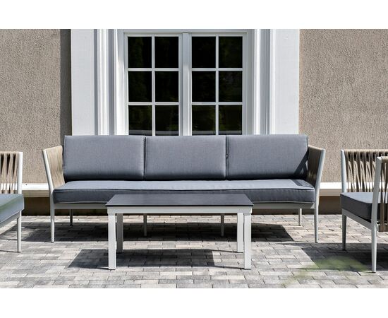 "Касабланка" лаунж-зона плетеная из роупа 5-местная, цвет бежевый, изображение 9 | Интернет магазин мебели и декора LifeDekor