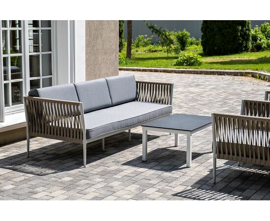 "Касабланка" лаунж-зона плетеная из роупа 5-местная, цвет бежевый, изображение 10 | Интернет магазин мебели и декора LifeDekor