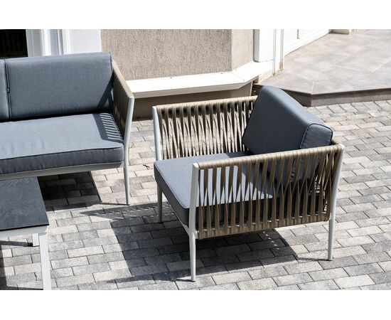 "Касабланка" лаунж-зона плетеная из роупа 5-местная, цвет бежевый, изображение 11 | Интернет магазин мебели и декора LifeDekor