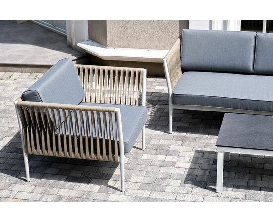 "Касабланка" лаунж-зона плетеная из роупа 5-местная, цвет бежевый, изображение 12 | Интернет магазин мебели и декора LifeDekor