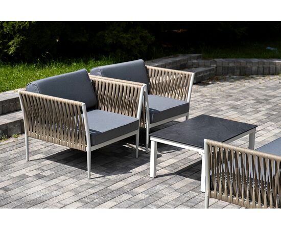 "Касабланка" лаунж-зона плетеная из роупа 5-местная, цвет бежевый, изображение 13 | Интернет магазин мебели и декора LifeDekor