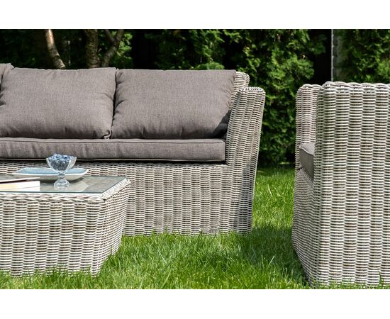 "Капучино" диван из искусственного ротанга трехместный, цвет бежевый, изображение 6 | Интернет магазин мебели и декора LifeDekor