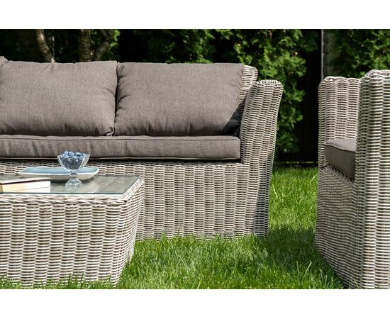 "Капучино" диван из искусственного ротанга трехместный, цвет бежевый, изображение 8 | Интернет магазин мебели и декора LifeDekor