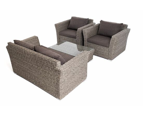 "Капучино Сингл" лаунж-зона из искусственного ротанга (гиацинт), цвет серый, изображение 5 | Интернет магазин мебели и декора LifeDekor