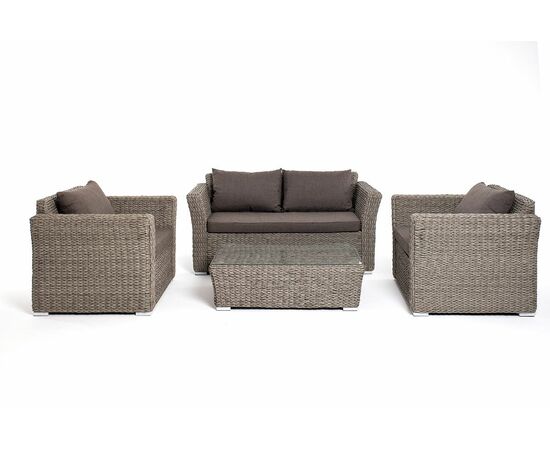 "Капучино Сингл" лаунж-зона из искусственного ротанга (гиацинт), цвет серый, изображение 6 | Интернет магазин мебели и декора LifeDekor