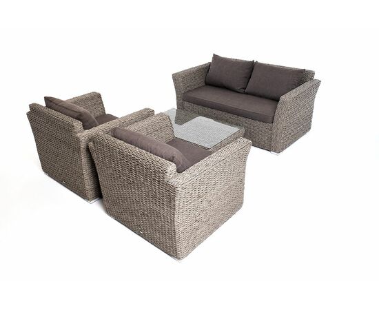 "Капучино Сингл" лаунж-зона из искусственного ротанга (гиацинт), цвет серый, изображение 7 | Интернет магазин мебели и декора LifeDekor