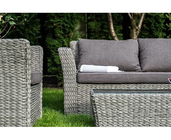 "Капучино Сингл" лаунж-зона из искусственного ротанга (гиацинт), цвет серый, изображение 8 | Интернет магазин мебели и декора LifeDekor