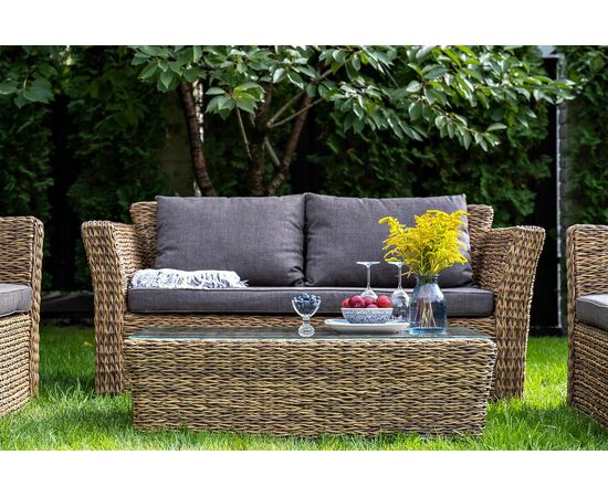 "Капучино Сингл" лаунж-зона из искусственного ротанга (гиацинт), цвет соломенный, изображение 4 | Интернет магазин мебели и декора LifeDekor