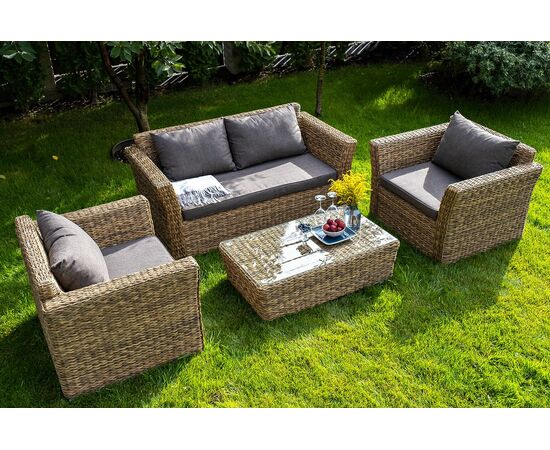 "Капучино Сингл" лаунж-зона из искусственного ротанга (гиацинт), цвет соломенный, изображение 10 | Интернет магазин мебели и декора LifeDekor