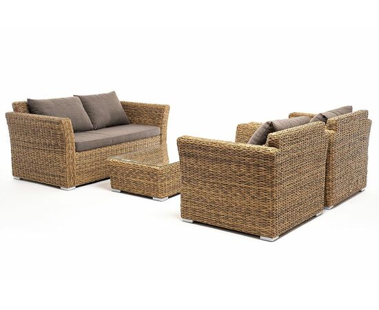 "Капучино Сингл" лаунж-зона из искусственного ротанга (гиацинт), цвет соломенный, изображение 14 | Интернет магазин мебели и декора LifeDekor