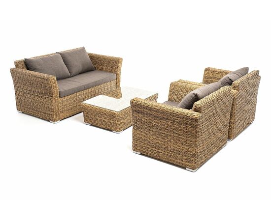 "Капучино Сингл" лаунж-зона из искусственного ротанга (гиацинт), цвет соломенный, изображение 15 | Интернет магазин мебели и декора LifeDekor