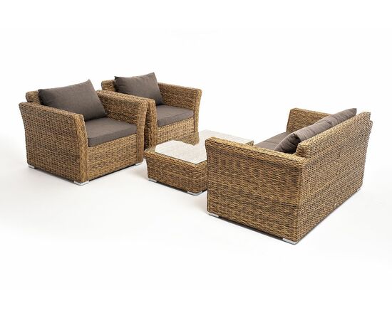 "Капучино Сингл" лаунж-зона из искусственного ротанга (гиацинт), цвет соломенный, изображение 17 | Интернет магазин мебели и декора LifeDekor