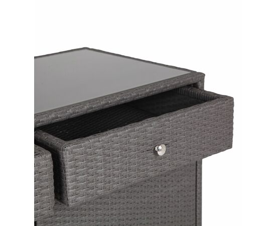 "Мальта" тумба плетеная из искусственного ротанга, цвет графит, изображение 2 | Интернет магазин мебели и декора LifeDekor