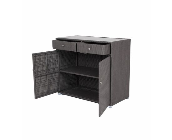 "Мальта" тумба плетеная из искусственного ротанга, цвет графит, изображение 3 | Интернет магазин мебели и декора LifeDekor