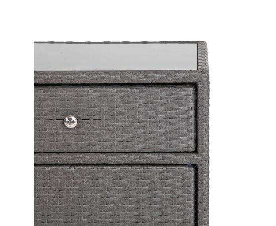 "Мальта" тумба плетеная из искусственного ротанга, цвет графит, изображение 5 | Интернет магазин мебели и декора LifeDekor