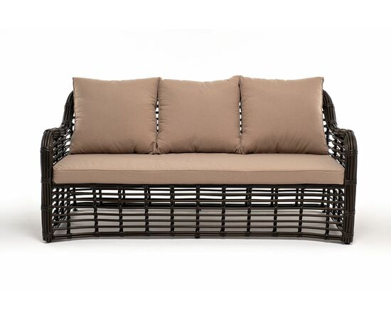 "Ницца" диван из искусственного ротанга трехместный, цвет бронзовый, изображение 2 | Интернет магазин мебели и декора LifeDekor