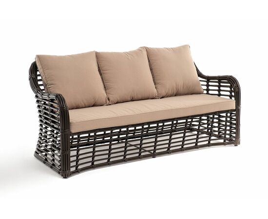 "Ницца" диван из искусственного ротанга трехместный, цвет бронзовый, изображение 3 | Интернет магазин мебели и декора LifeDekor