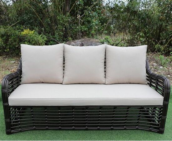 "Ницца" диван из искусственного ротанга трехместный, цвет бронзовый, изображение 8 | Интернет магазин мебели и декора LifeDekor