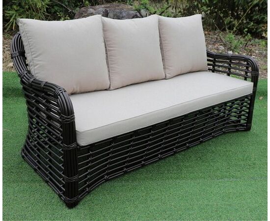 "Ницца" диван из искусственного ротанга трехместный, цвет бронзовый, изображение 9 | Интернет магазин мебели и декора LifeDekor