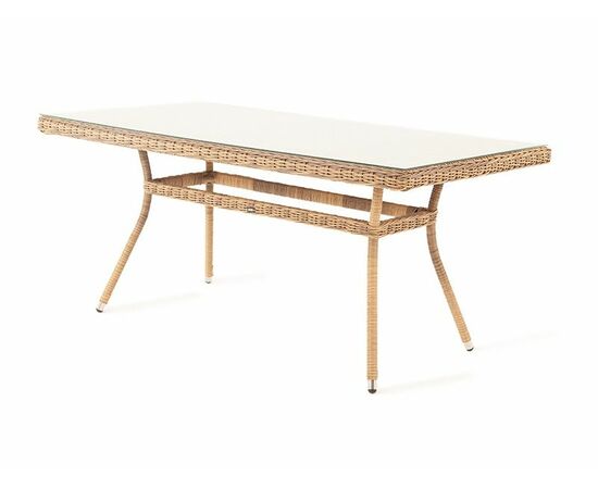 "Латте" плетеный стол из искусственного ротанга 160х90см, цвет соломенный | Интернет магазин мебели и декора LifeDekor