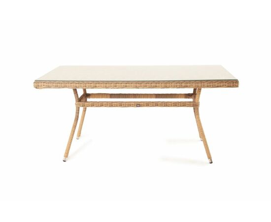 "Латте" плетеный стол из искусственного ротанга 160х90см, цвет соломенный, изображение 3 | Интернет магазин мебели и декора LifeDekor