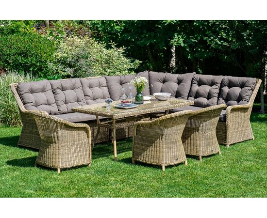 "Латте" плетеный стол из искусственного ротанга 160х90см, цвет соломенный, изображение 6 | Интернет магазин мебели и декора LifeDekor