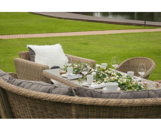 "Латте" плетеный стол из искусственного ротанга 160х90см, цвет соломенный, изображение 13 | Интернет магазин мебели и декора LifeDekor