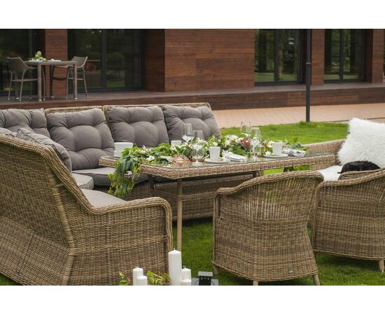 "Латте" плетеный стол из искусственного ротанга 160х90см, цвет соломенный, изображение 14 | Интернет магазин мебели и декора LifeDekor