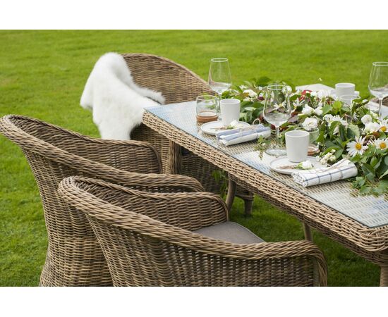 "Латте" плетеный стол из искусственного ротанга 160х90см, цвет соломенный, изображение 15 | Интернет магазин мебели и декора LifeDekor