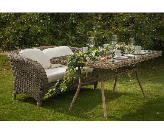 "Латте" плетеный стол из искусственного ротанга 160х90см, цвет соломенный, изображение 17 | Интернет магазин мебели и декора LifeDekor