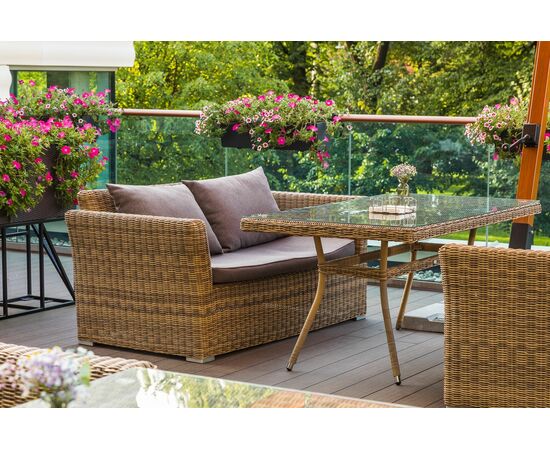 "Латте" плетеный стол из искусственного ротанга 160х90см, цвет соломенный, изображение 22 | Интернет магазин мебели и декора LifeDekor