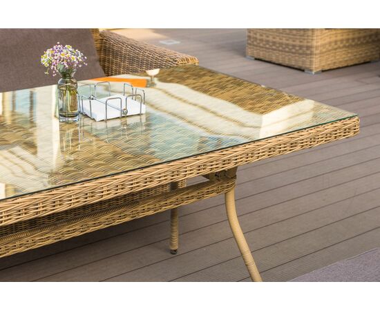 "Латте" плетеный стол из искусственного ротанга 160х90см, цвет соломенный, изображение 23 | Интернет магазин мебели и декора LifeDekor