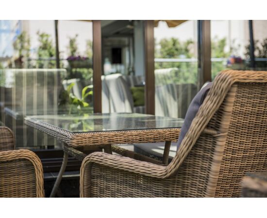 "Латте" плетеный стол из искусственного ротанга 160х90см, цвет соломенный, изображение 24 | Интернет магазин мебели и декора LifeDekor