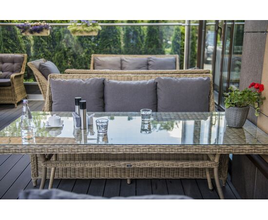 "Латте" плетеный стол из искусственного ротанга 160х90см, цвет соломенный, изображение 26 | Интернет магазин мебели и декора LifeDekor