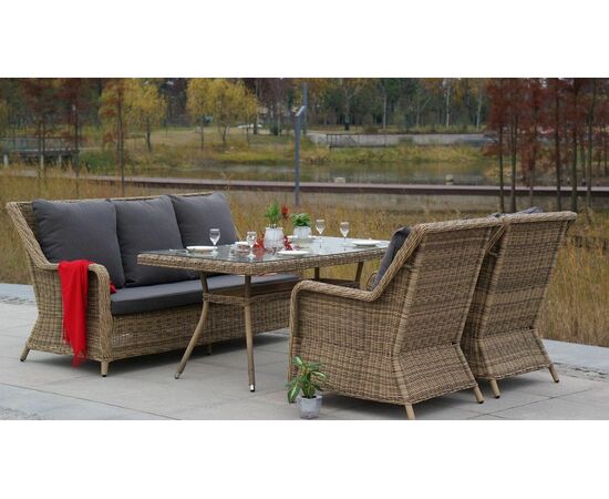 "Латте" плетеный стол из искусственного ротанга 160х90см, цвет соломенный, изображение 30 | Интернет магазин мебели и декора LifeDekor