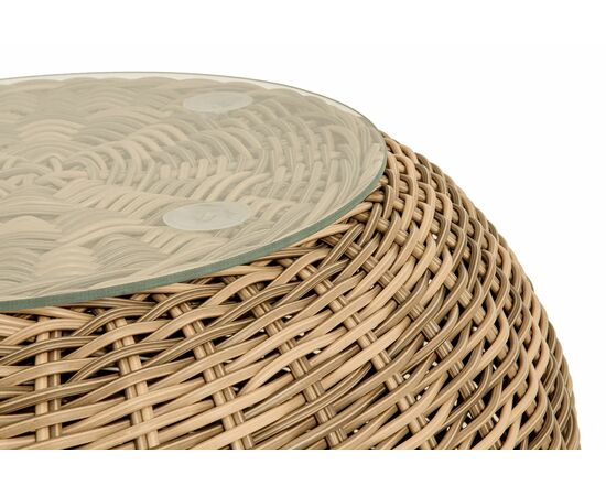 "Барселона" кофейный столик из искусственного ротанга, цвет соломенный, изображение 2 | Интернет магазин мебели и декора LifeDekor