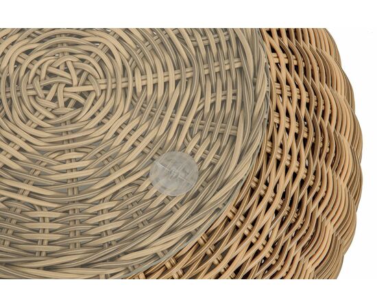 "Барселона" кофейный столик из искусственного ротанга, цвет соломенный, изображение 3 | Интернет магазин мебели и декора LifeDekor