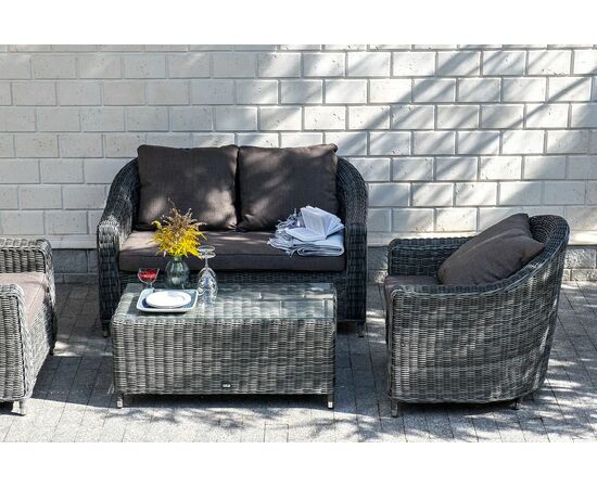 "Кон Панна" кресло из искусственного ротанга, цвет графит, изображение 8 | Интернет магазин мебели и декора LifeDekor