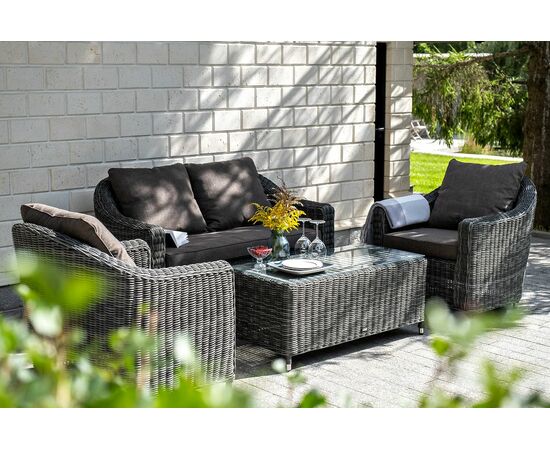 "Кон Панна" кресло из искусственного ротанга, цвет графит, изображение 9 | Интернет магазин мебели и декора LifeDekor