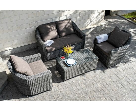 "Кон Панна" кресло из искусственного ротанга, цвет графит, изображение 14 | Интернет магазин мебели и декора LifeDekor