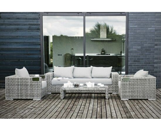 "Тито" лаунж-зона из искусственного ротанга, цвет серый | Интернет магазин мебели и декора LifeDekor