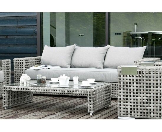 "Тито" лаунж-зона из искусственного ротанга, цвет серый, изображение 5 | Интернет магазин мебели и декора LifeDekor