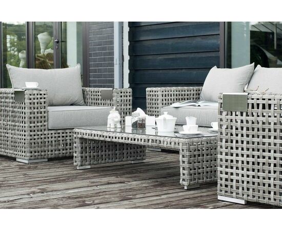 "Тито" лаунж-зона из искусственного ротанга, цвет серый, изображение 6 | Интернет магазин мебели и декора LifeDekor