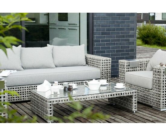 "Тито" лаунж-зона из искусственного ротанга, цвет серый, изображение 8 | Интернет магазин мебели и декора LifeDekor