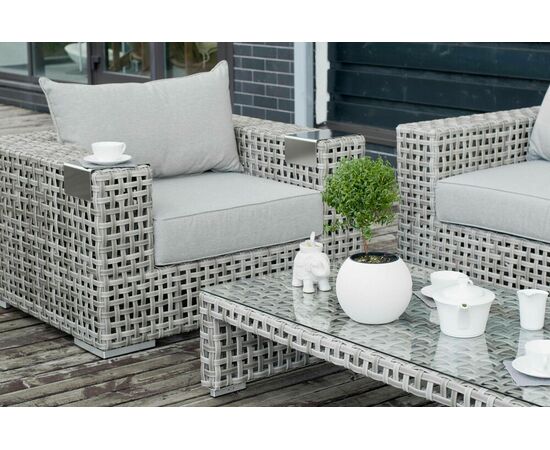 "Тито" лаунж-зона из искусственного ротанга, цвет серый, изображение 9 | Интернет магазин мебели и декора LifeDekor