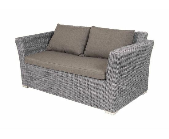 "Капучино" диван из искусственного ротанга двухместный, цвет графит | Интернет магазин мебели и декора LifeDekor