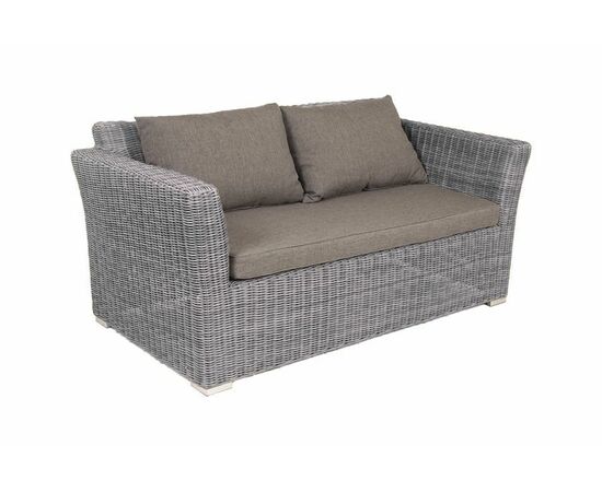 "Капучино" диван из искусственного ротанга двухместный, цвет графит, изображение 2 | Интернет магазин мебели и декора LifeDekor